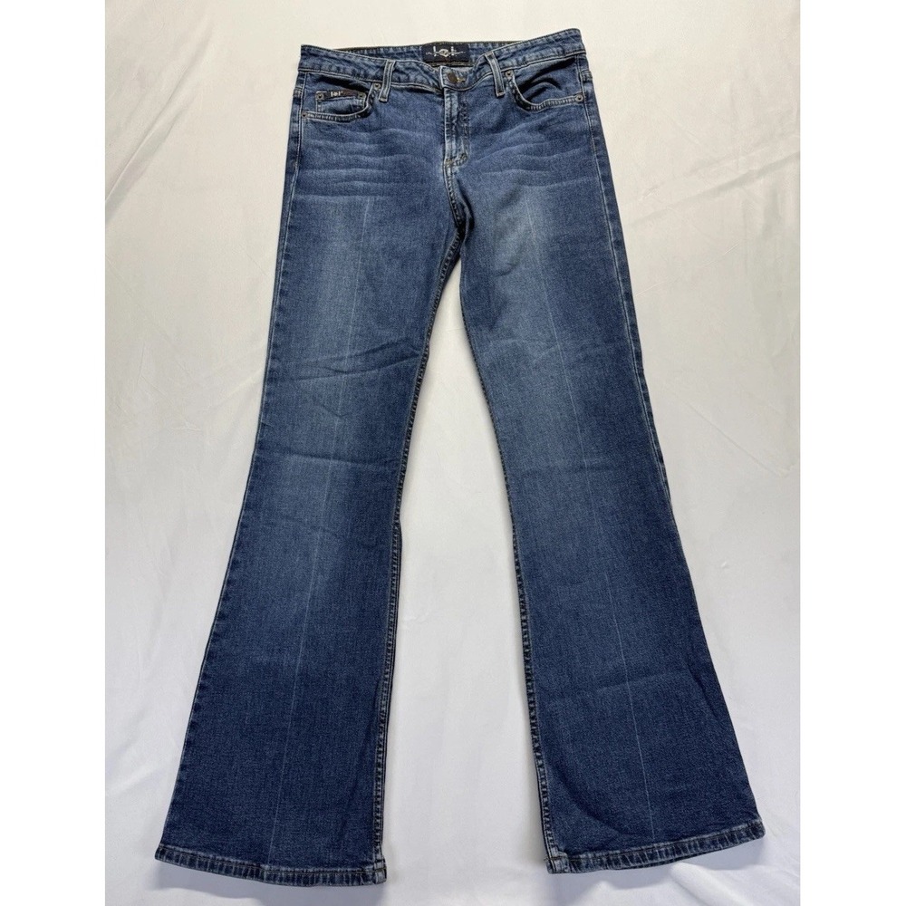 Y2K LEI Jeans Sz 11 Blue Denim FLARE/BELL BOTTOMS‎ Inseam 31 Stretch